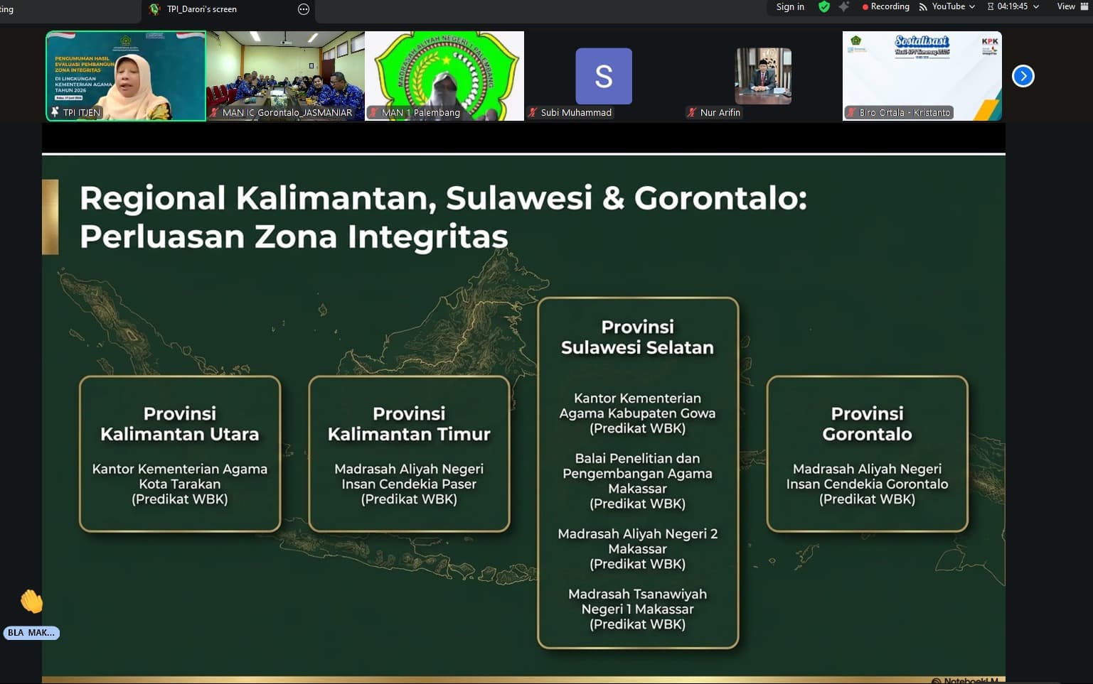 MAN Insan Cendekia Gorontalo Lolos ke Tahap Penilaian Nasional (TPN) menuju WBK Tahun 2026