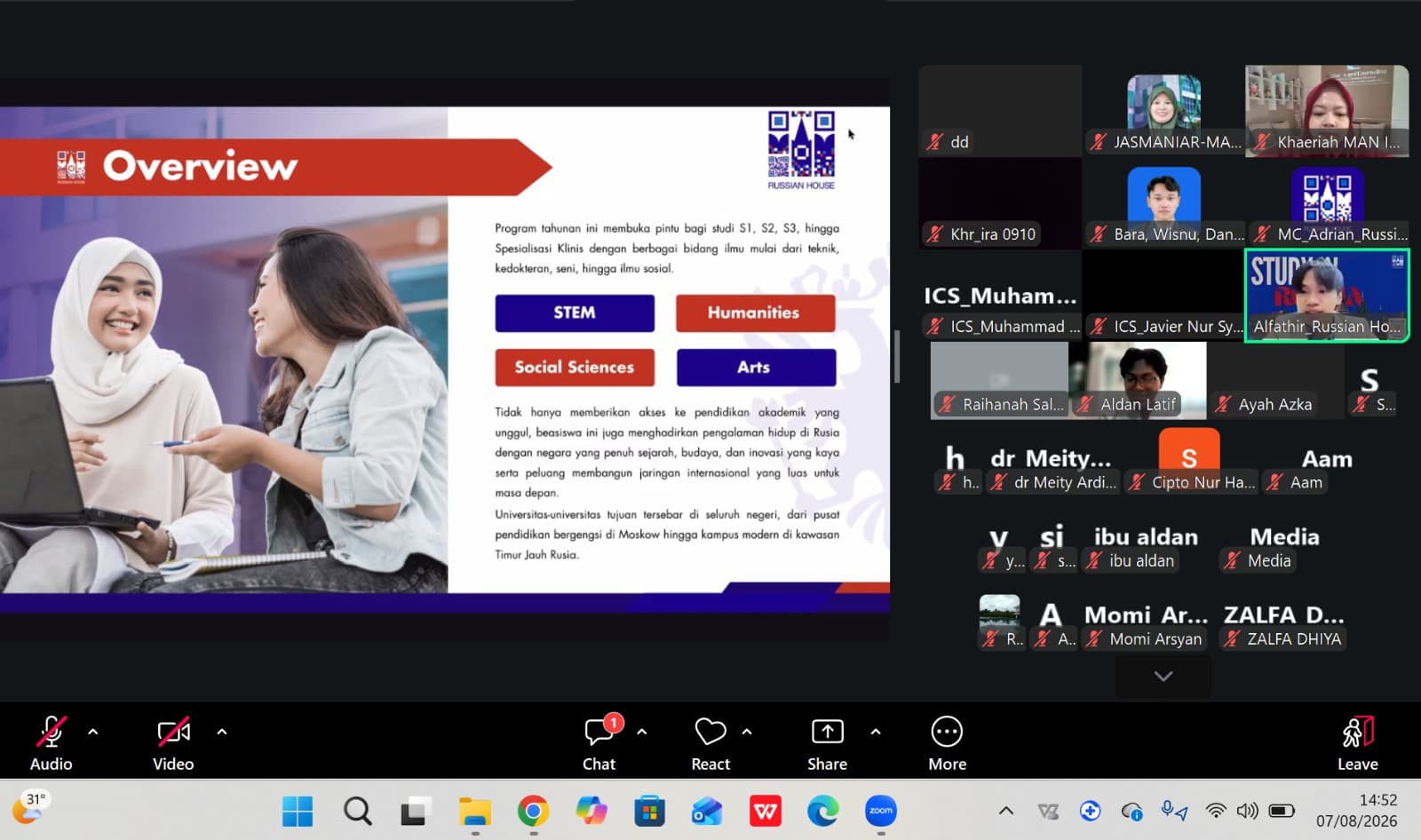 Kepala MAN IC Gorontalo dan Guru BK Ikuti Webinar Sosialisasi Beasiswa Pemerintah Rusia