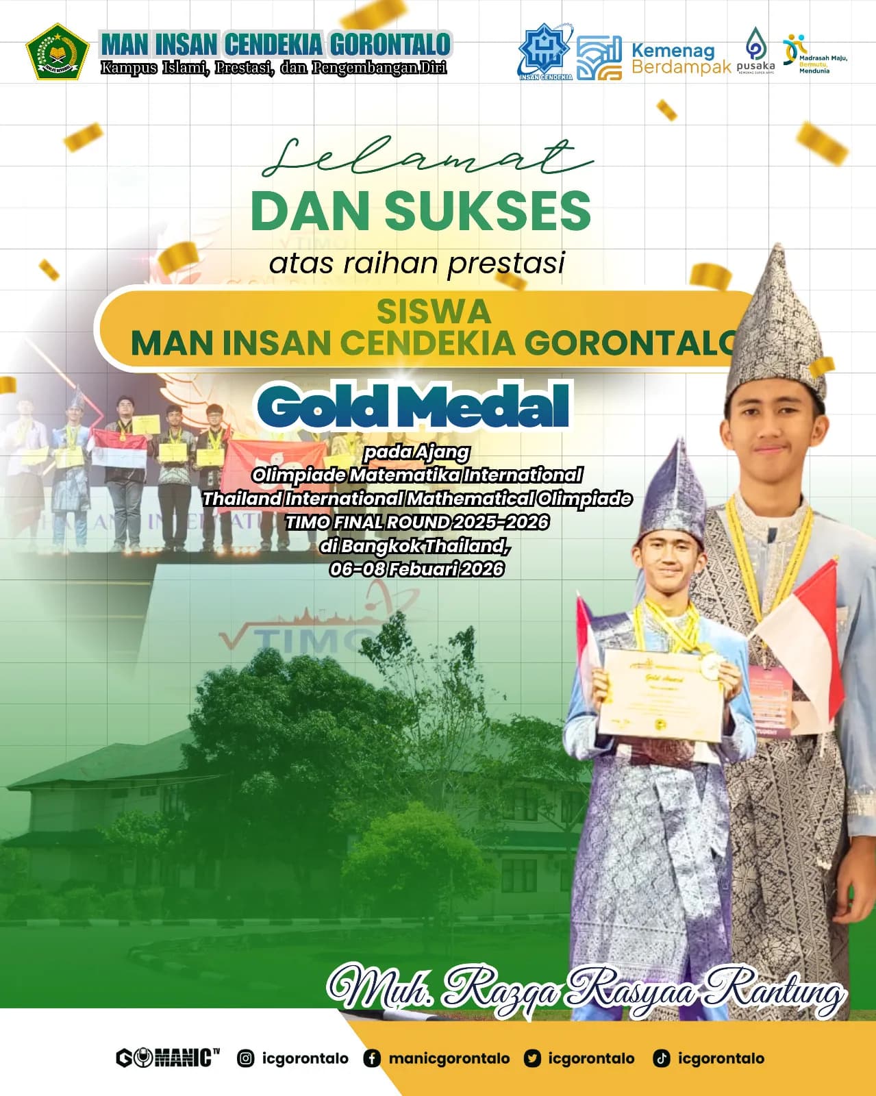 Medali Emas Olimpiade Matematika Internasional di Thailand